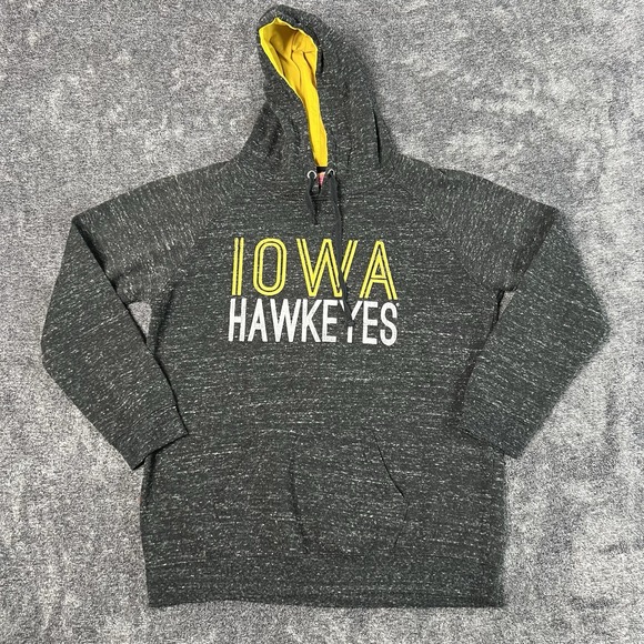 Iowa Hawkeyes Campus Heritage Grey Yellow Hoodie Women's Size Large Lightweight - Picture 1 of 9